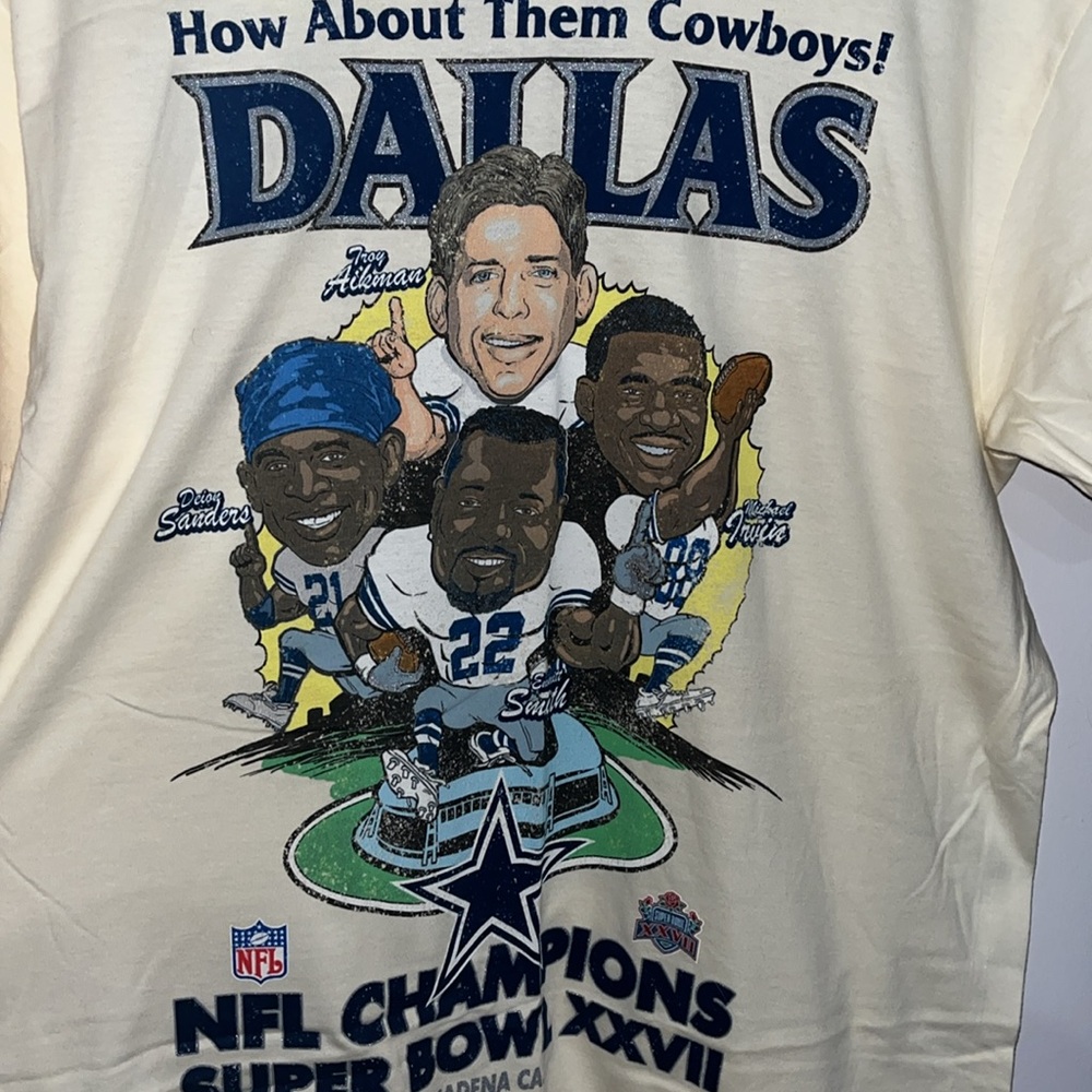 Mitchell & Ness Cream Dallas Cowboys Super Bowl Tee - Picture 2 of 5
